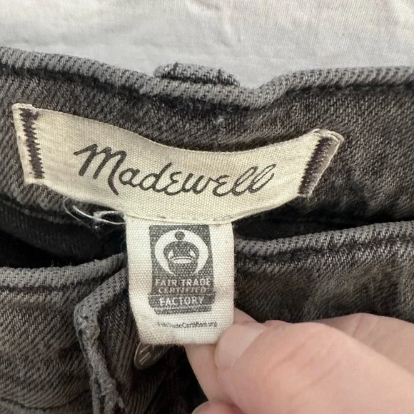 Madewell Vintage Jean Gray Distressed Raw Hem Jeans Size 32/3X - Picture 7 of 8